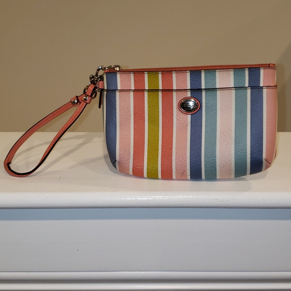 Coach used multi colored wallet